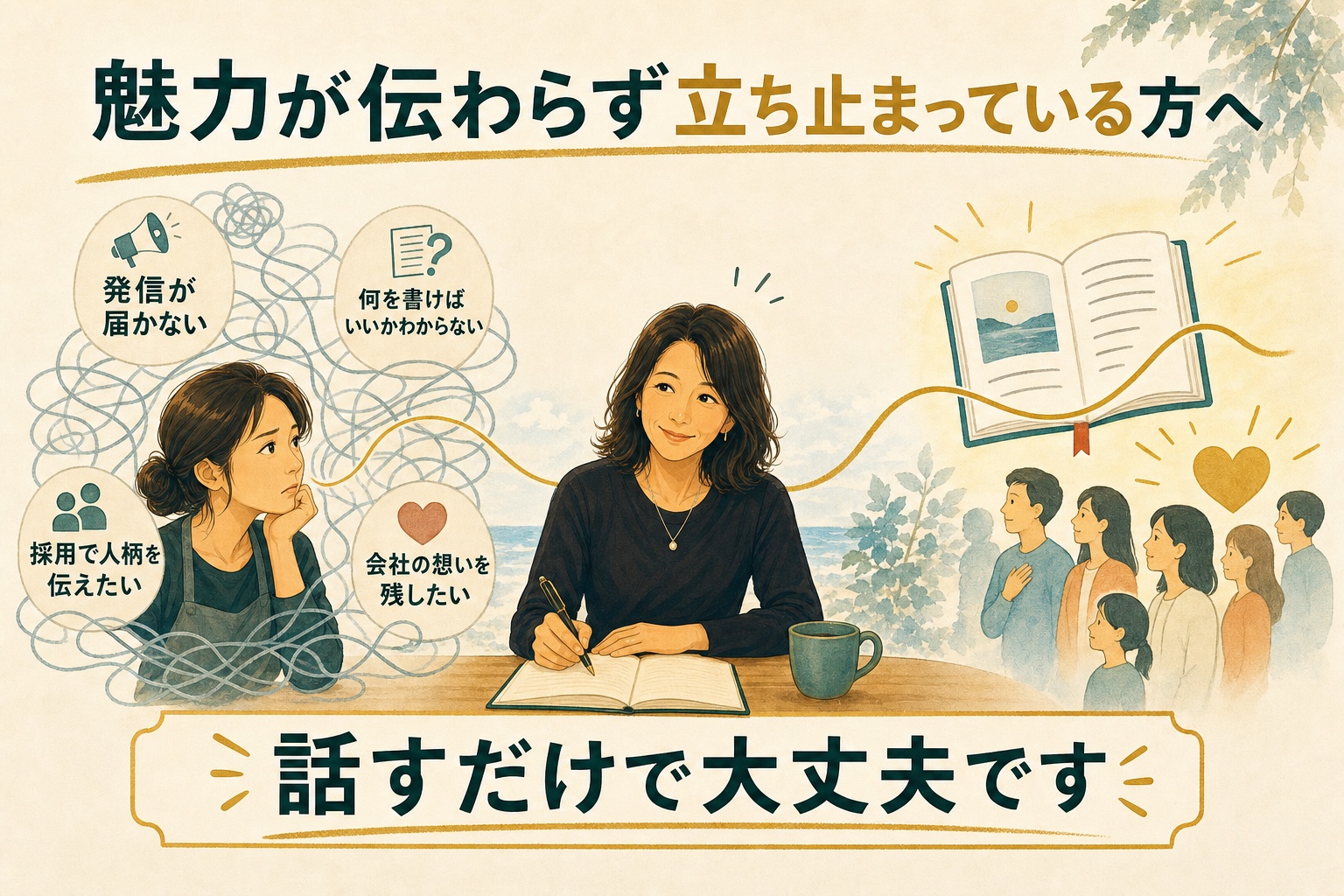 発信や採用に悩む方へ、話すだけで大丈夫と伝えるメッセージ PC版