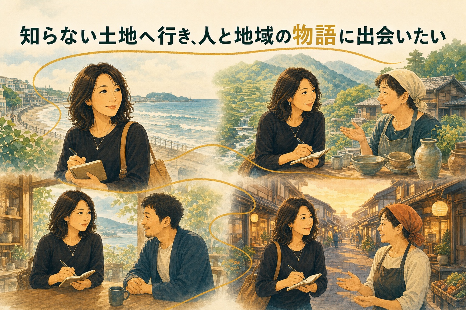 全国各地を訪ね、人と地域の物語を取材する未来像